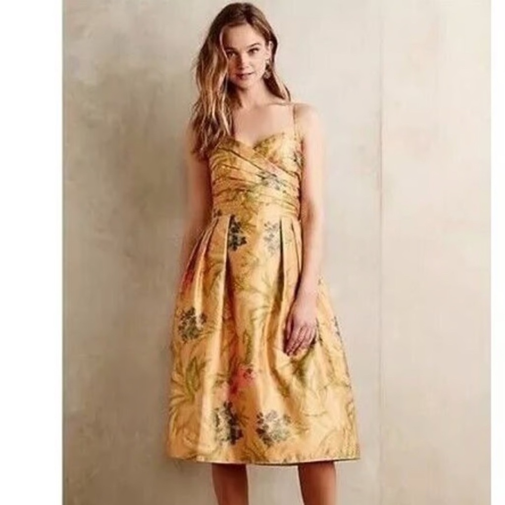 Anthropologie Ruched Sweetheart Dress